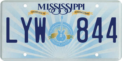 MS license plate LYW844