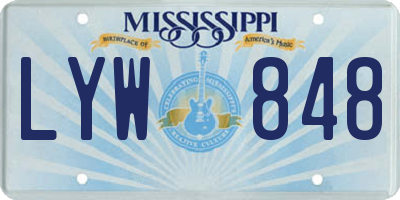 MS license plate LYW848