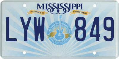 MS license plate LYW849