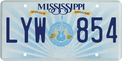 MS license plate LYW854