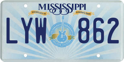 MS license plate LYW862