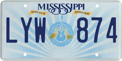 MS license plate LYW874