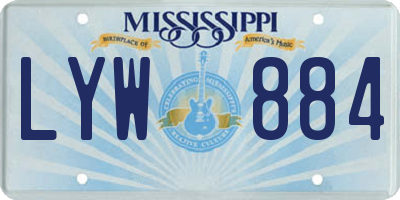 MS license plate LYW884
