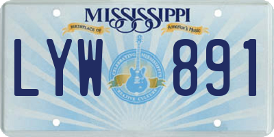 MS license plate LYW891
