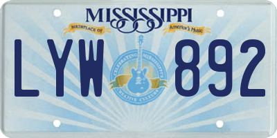 MS license plate LYW892