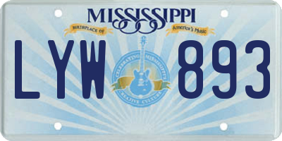 MS license plate LYW893