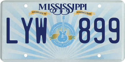 MS license plate LYW899
