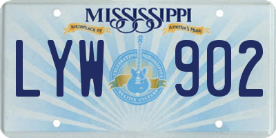 MS license plate LYW902