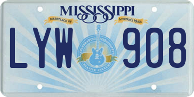 MS license plate LYW908