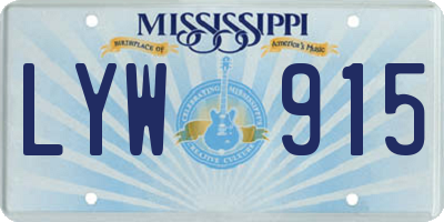 MS license plate LYW915