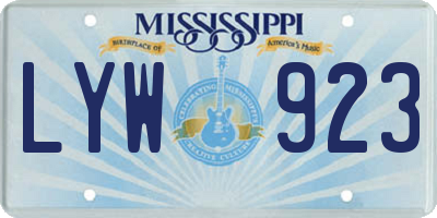 MS license plate LYW923