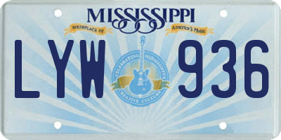 MS license plate LYW936