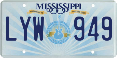 MS license plate LYW949