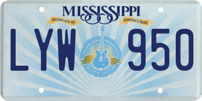 MS license plate LYW950