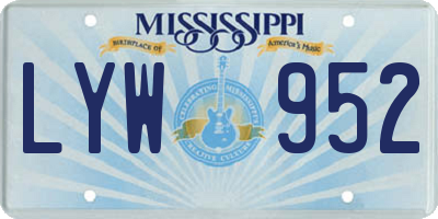 MS license plate LYW952
