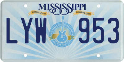 MS license plate LYW953