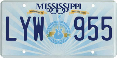 MS license plate LYW955