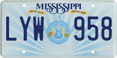 MS license plate LYW958