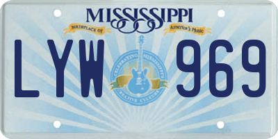 MS license plate LYW969