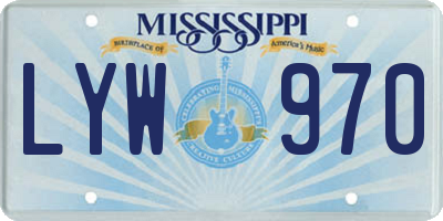 MS license plate LYW970