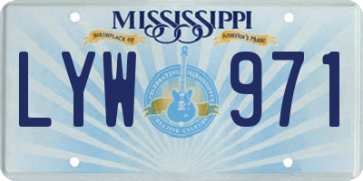 MS license plate LYW971