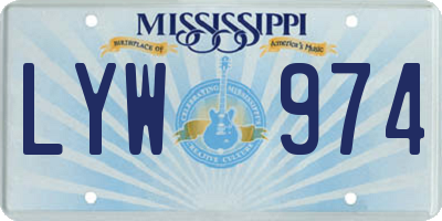 MS license plate LYW974