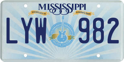 MS license plate LYW982