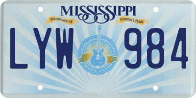 MS license plate LYW984