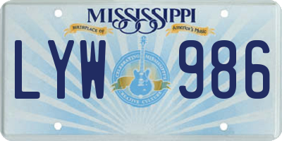 MS license plate LYW986