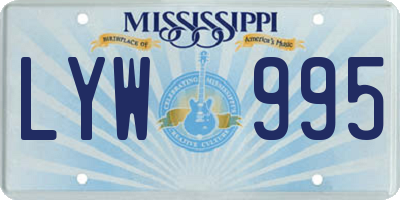 MS license plate LYW995