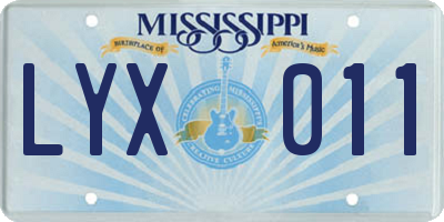 MS license plate LYX011