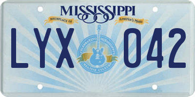 MS license plate LYX042