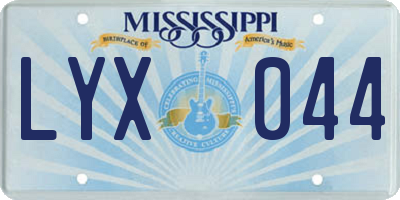 MS license plate LYX044