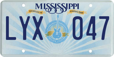 MS license plate LYX047