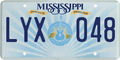 MS license plate LYX048