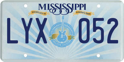 MS license plate LYX052