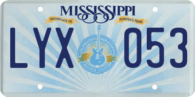 MS license plate LYX053