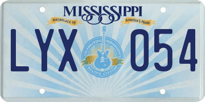 MS license plate LYX054