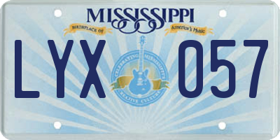 MS license plate LYX057