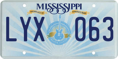MS license plate LYX063