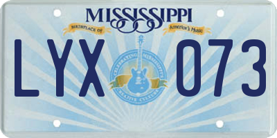 MS license plate LYX073