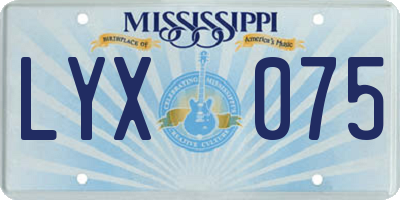MS license plate LYX075
