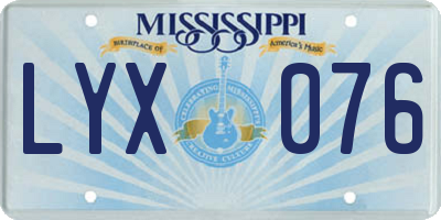 MS license plate LYX076