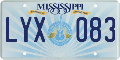 MS license plate LYX083
