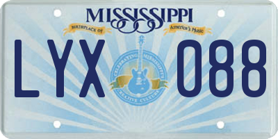 MS license plate LYX088