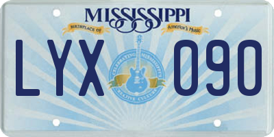 MS license plate LYX090
