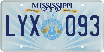 MS license plate LYX093