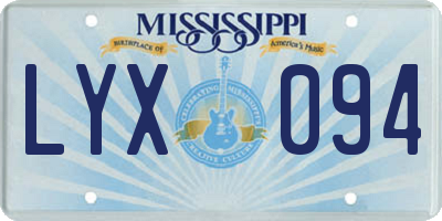 MS license plate LYX094