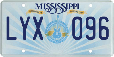 MS license plate LYX096