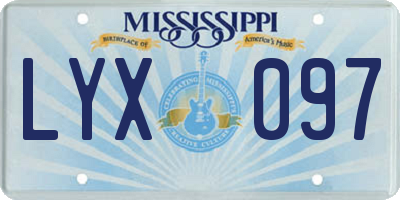 MS license plate LYX097